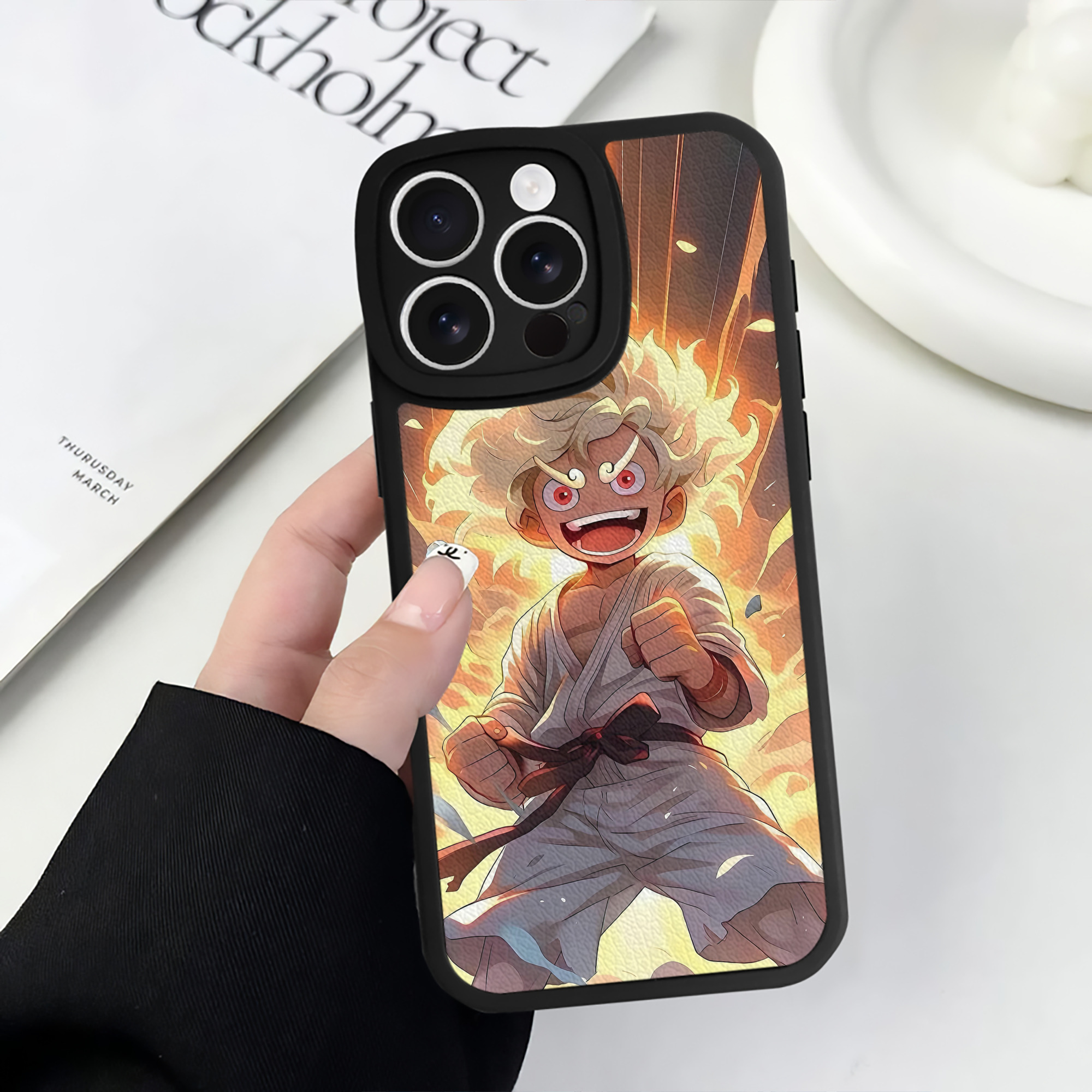 （画像用） ワンピース ONE PIECE 【iPhone 16シリーズ対応】シリコンスマホケース（レザー調） 材質：シリコン